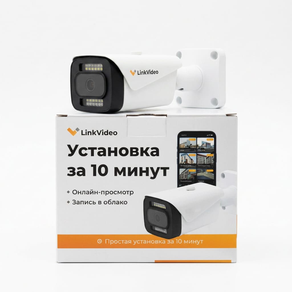 Комплект видеонаблюдения с цилиндрической камерой для помещений и улицы